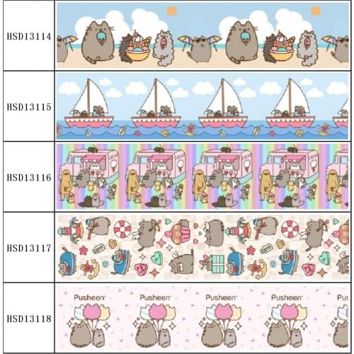 HuangTao 22MM 25MM 38MM 50MM 75mm Printed Pattern on Grosgrain Ribbon for diy ribbon