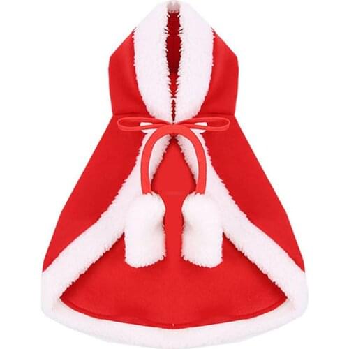 Christmas Cloak Festive Dog Clothes Fall Winter New Cat Accessories Pet Clothes Cat Christmas Little Red Riding Hood Cloak