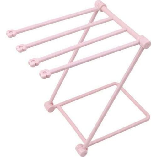 Bathroom Foldable Drying Rack Shelf Towel Cloth Holder Bottle Rack Storage Organizer Solid Simple