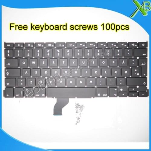 Brand New For MacBook Pro Retina 13.3" A1502 DK Denmark keyboard+100pcs keyboard screws 2013-2015 Years