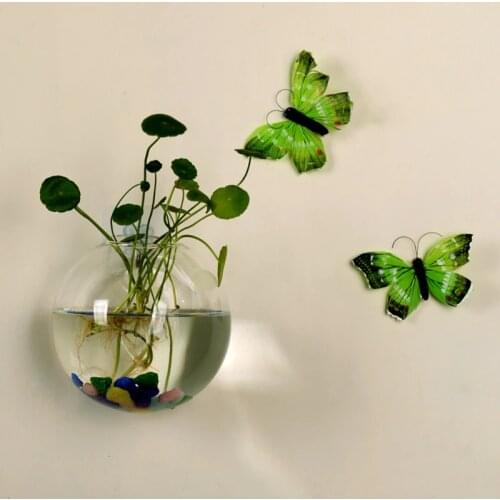 8CM/12CM Glass Vase Wall Hanging Hydroponic Terrarium Fish Tanks Potted Plant Flower pot