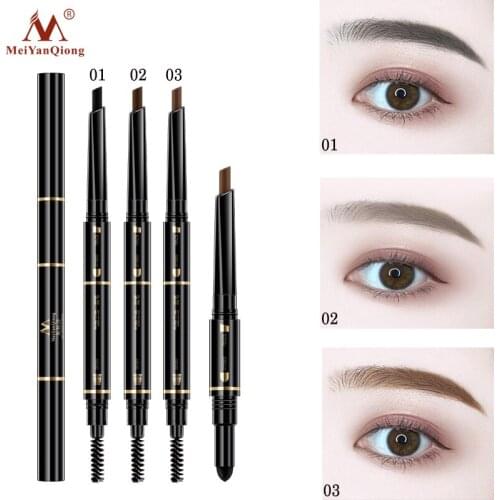 Air Cushion Triad Eyebrow Pencil Waterproof Longlasting Triangle Natural Make Up Eye Brow Liner With Brush Makeup Tools 3in1