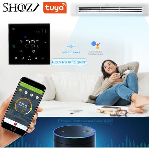 WIFI TUYA APP Remotely Controls House Temperature Control Thermostat Switch for Fan Coil Heat Cool Work with Alexa Google Home