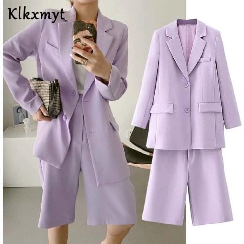 Klkxmyt suit sets women england office simple solid single-breasted women blazers jackets and shorts bermuda two pieces sets