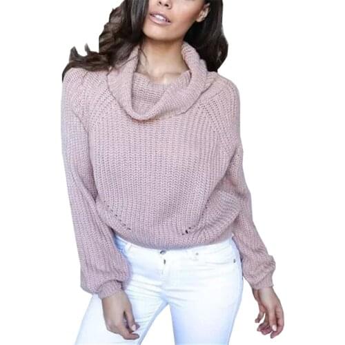 Sweater Women 2017 Autumn And Winter Europe And The United States Short high-collar Knit womens Sweaters Vestidos MMY69191