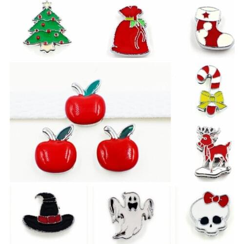 Reindeer Apple wholesales 10pcs Slide Charms 8mm Fit Can through 8mm band Pet Dog Cat Tag Collar Wristband