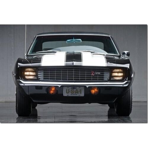 1969 Chevrolet Camaro Z28 Classic Car Photo Canvas Wall Art Posters and Prints Modern Painting for Home Decor