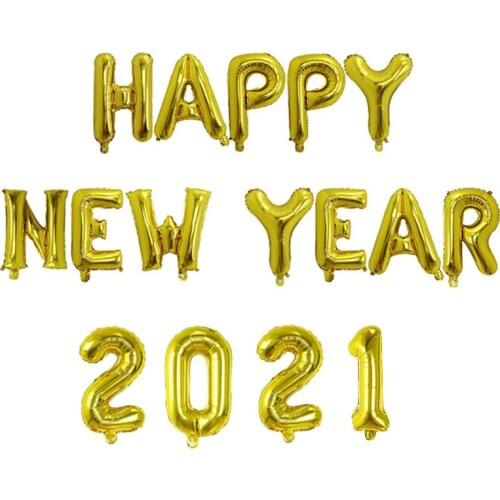 2021 Balloons Rose Gold Silver Number Foil Baloons Happy New Year Balloon Merry Christmas 2020 New Year Eve Party Decor Noel