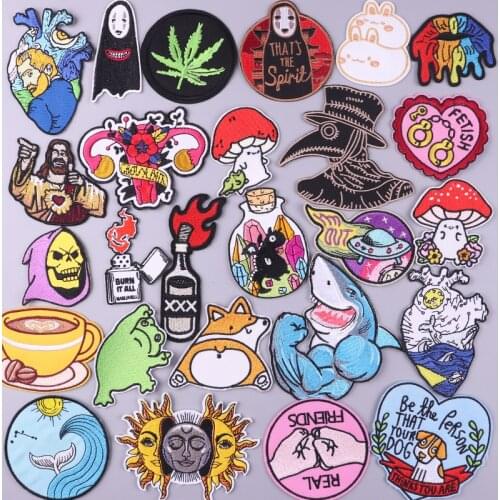 Animal Badges Clothes Embroidery Patch Applique DIY Sewing Decorative Ironing Patches For T-Shirt Stripes Clothing Stickers Gift