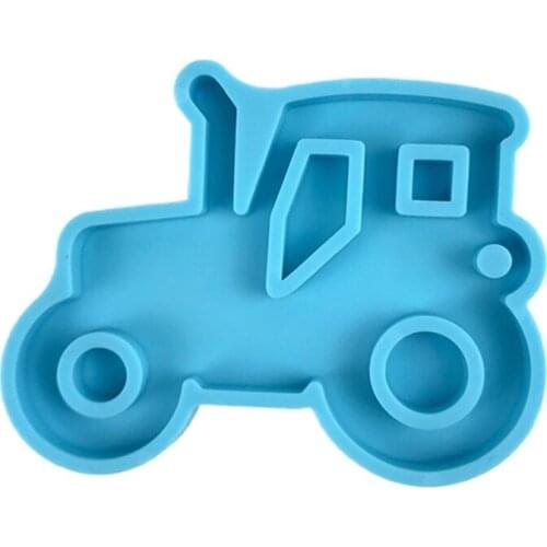 Car Series Keychain Epoxy Resin Mold Shiny Glossy Tractor Necklace Pendant Silicone Mould DIY Crafts Jewelry Decorations Casting