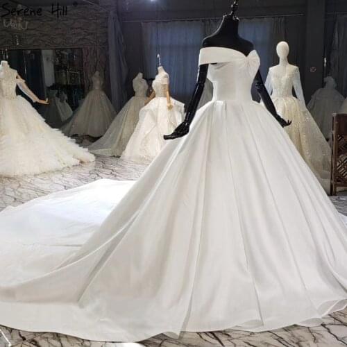 White Sleeveless Simple High Quality Wedding Dresses 2020 Satin Off Shoulder Sexy Bridal Gowns HX0208 Custom Made
