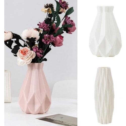 Flower Vase Decoration Home Plastic Vase White Imitation Ceramic Flower Pot Flower Basket Nordic Decoration Vases for Flowers