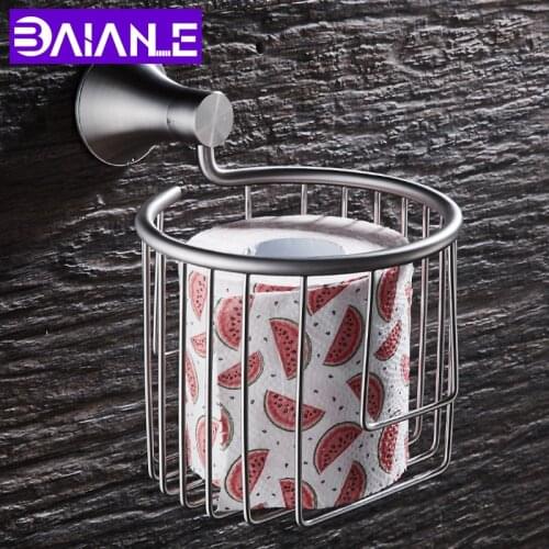Toilet Paper Holder Stainless Steel Bathroom Roll Paper Holder Decorative Wall Mounted Paper Towel Holder Baske WC Tissue Box