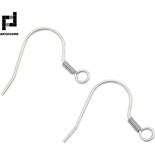 BASEHOME 100pcs Stainless Steel Eearrings Hook Settings Anti Allergies Hooks Connector Claps for DIY Earrings Making
