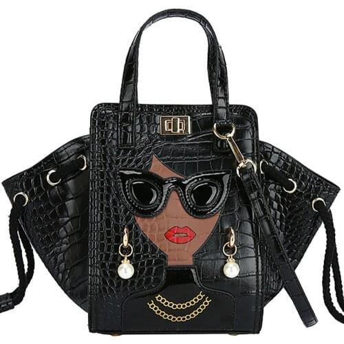 Beauties In Glasses Printed Shoulder Bags For Women Female Luxury Peael Handbags Ladies Brand Shopper Crossbody Bag High Quality