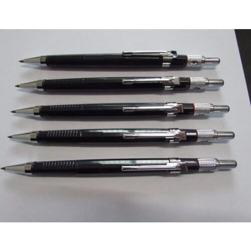 2mm mechanical pencil propelling pencil 1 piece black automatic pencil brown lapiz mines fast delivery