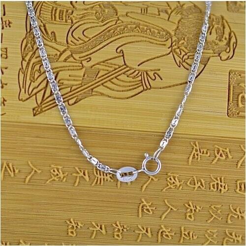 Fashion Unique Design Inner S Necklaces, 925 Sterling SL Necklace Chains Platina Plated Neckless Women Men Jewelry