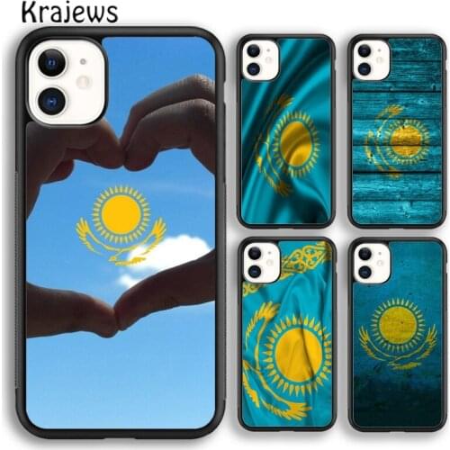 Krajews Kazakhstan Flag Soft Phone Case Cover For iPhone 5 SE 6s 7 8 plus X XR XS 11 12 pro max Samsung Galaxy S8 S9 S10 Plus