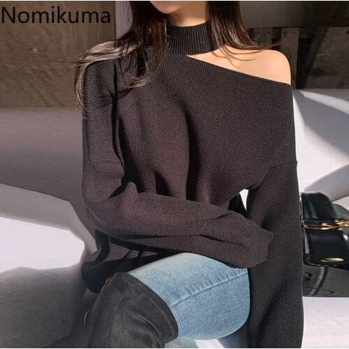 Nomikuma Pull Femme Autumn New Sweater Women Solid Color Casual Fashion Long Sleeve Pullover Jumpers Knitted Tops Ladies 3d600