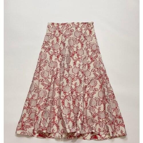 Autumn High Quality Floral Print Skirt Woman Skirts