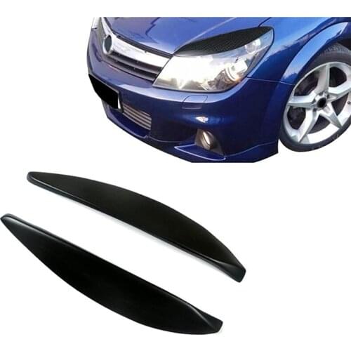 Car Front Headlight Lamp Eyebrows Eyelids Moulding Cover Trims Head Lamp Eyelids Sticker For Opel Vauxhall Astra H MK5 2004~2009