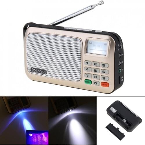 Rolton W505 Portable TF Card Radio Speaker with LED Display Subwoofer MP3 Music Player/Torch Lamp/Money Verify forOlder/Children