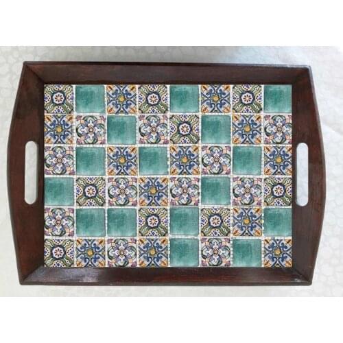 Tea set, wooden tray, Coffee tables, Handmade Tea Tray ,Real mosaic surface, serving tray, Drink ware, trays decorative, ramadan