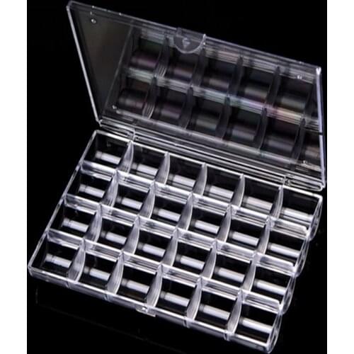 18x12x2.5cm 24 Grid Clear Transparent Arcylic Storage Box Organizer Case Nail Art Rhinestone Tips Jewelry Beads Container