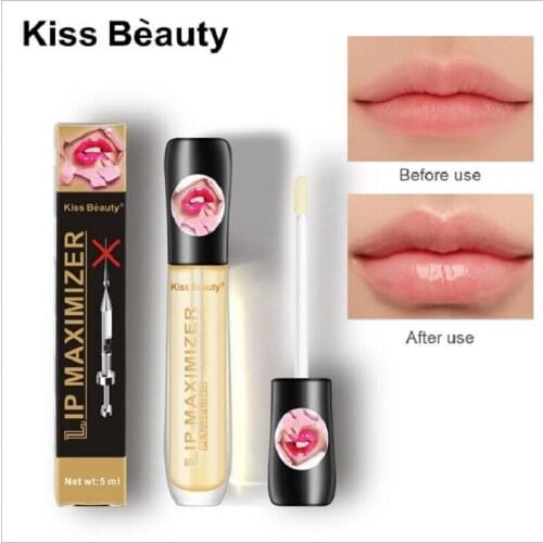 Kiss Beauty Transparent Lip Plumping Oil Moisturizing Diminishing Lip Wrinkles Gloss Labiales Permanentes Lips Bigger Cute