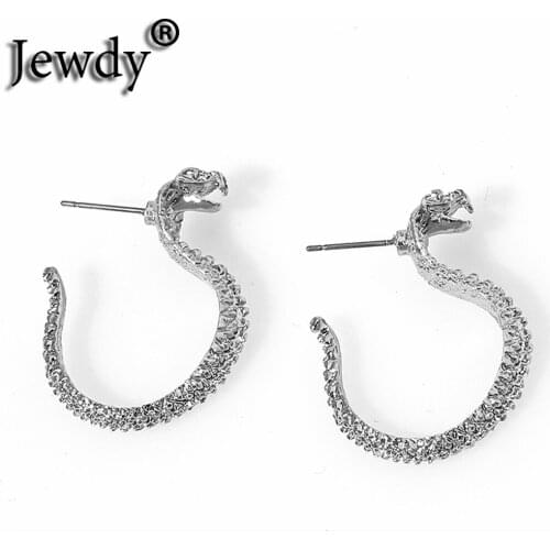 Boho Silver Color Snake Earrings for Women Men Party Stud Ear Jewelry Vintage Animal Earring New Year Gifts 2020