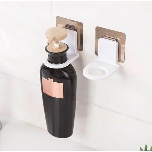 Strong Adhesive Hook Wall Mounted Self Sticky Hooks Power Plug Socket Hanger Holder For Body Wash Shampoo Bottle Wall Storage
