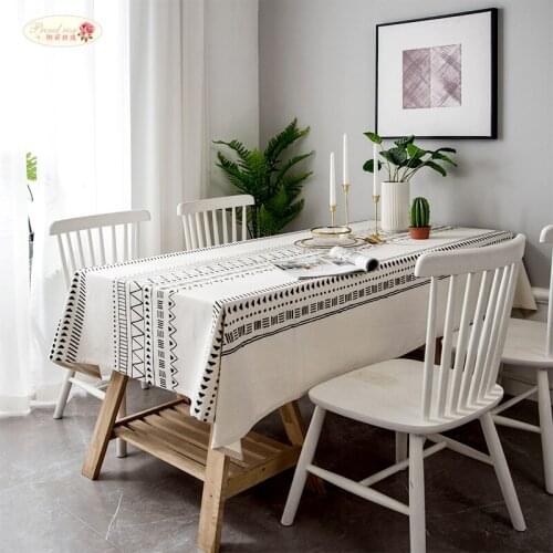 National Style Bohemian Geometric Linen Cotton Tablecloth Rectangular Washable Coffee Table Decoration Table Cloth Dining Room