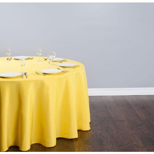 10Pcs Gold Round 90" Polyester Tablecloth For Wedding Party Banquet Decoration Hotel Supplies Free Shipping