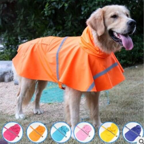 Miflame Reflective Dog Raincoat Fashion Dog Rain Coat For Pet Clothes Waterproof Large Dog Clothes Labrador Dachshund Raincoat