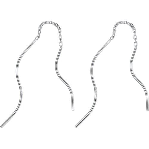 L&P Real 925 Sterling Silver Engagement New Drop Line Long Earrings For Women Accessories Anillos Mujer