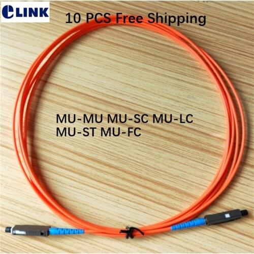 10PCS MU 3M Patchcord MM MU-LC MU-FC MU-SC MU-ST fiber optic jumper 3mtr Simplex 50/125 62.5/125um ftth telecom Free shipping
