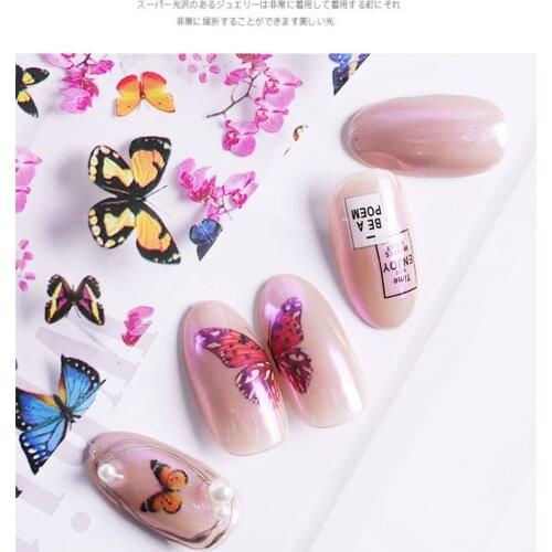 10pcs 4*100cm Flowers Stickers Nails Foil Transfer Starry Sky Summer Sliders For Manicure Nail Art Decals Decoration T1597