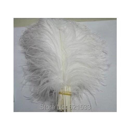 100Pcs/lot!14-16" 35-40CM White ostrich feathers wedding party decorations white feathers freeshipping