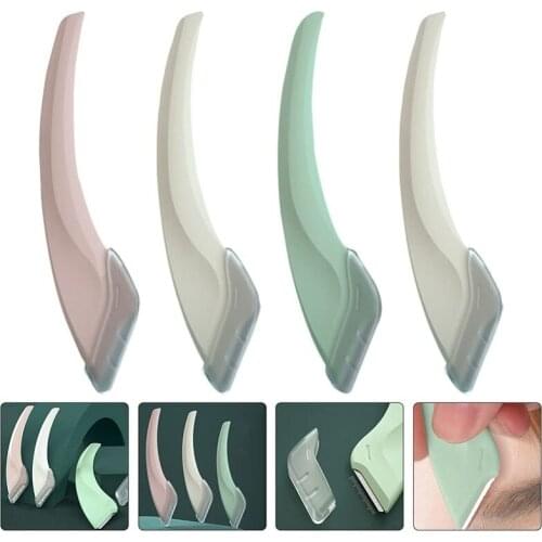 2Pcs Set Portable Eyebrow Razors Trimmer Crescent Moon Shape Facial Hair Shaper Remover Eye Brow Shaper Women Shaving Tool
