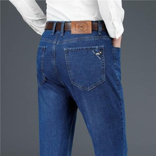 2021 Classic Style Men Brand Jeans Business Casual Stretch Slim Denim Pants Jean Homme Pantalones Hombre Trousers Male