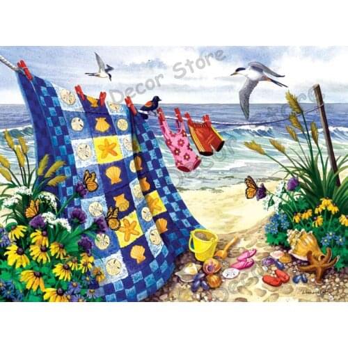 Full Sea landscapes 5D Square drill Diamond Painting Embroidery Cross Stitch kits Rhinestone Mosaic Painting wedding Decorations
