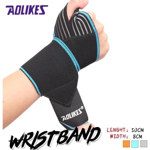 AOLIKES 1PCS Sports Wrist Bands Wrist Support Strap Wraps Hand Sprain Recovery Wristband For Cycling Tennis Gym Accessories