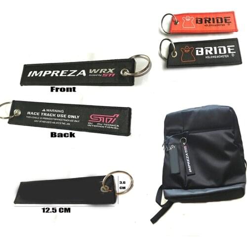 JDM Bride Keychain DOUBLE SIDE Key Tag Car Keyrings for STI SUBARU Superbike Scooters Biker House Keys For Racing Lover