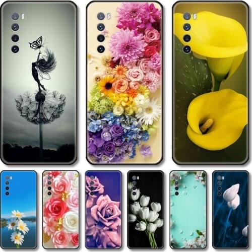 Yellow flowers Phone Case For Huawei Nova 2 3 4 5 6 7 8 SE i E Pro Lite black cell shell