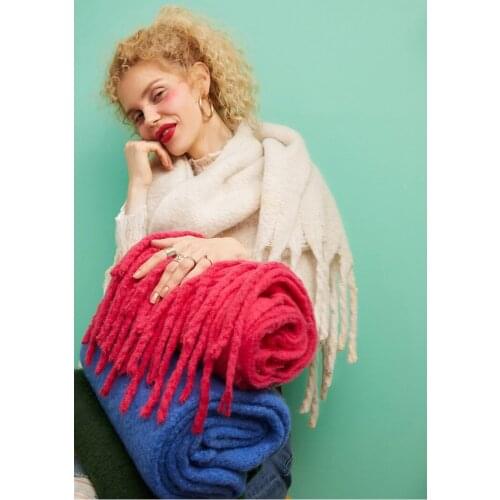 Designer Brand Womens Winter Scarf Ladies Soild Color Cashmere Warm Shawls and Wraps Long Tassels Pashmina Blanket Scarves