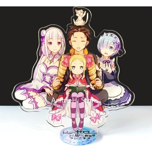 Re Life in a different world from zero Action Figure Cosplay Toys Subaru Natsuki Rem Ram Acrylic Dolls Stand Model 15cm