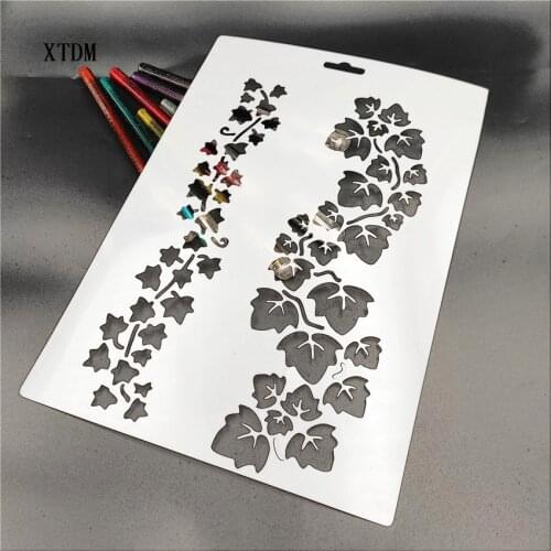 Maple leaf plastic mold shield DIY cake scrapbook stencils hollow Embellishments printing lace ruler Valentines Day