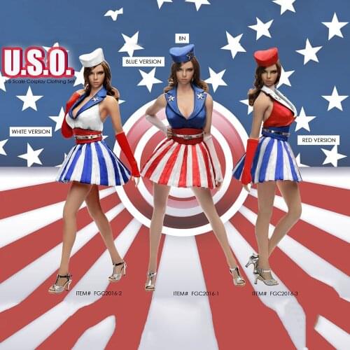 Flirty Girl FGC2016 1/6 U.S.O Cosplay Clothing Accessories Set Backless Short Skirt Suit for 12" Collectible Action Figure Model