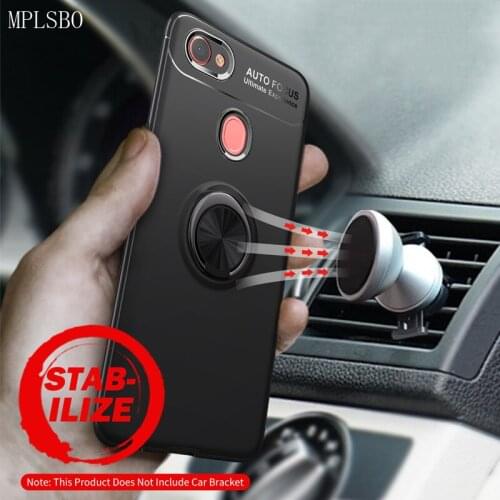 MPLSBO Luxury Metal Finger Ring Soft TPU Case For OPPO F7 High Quality Silicone Back Cover Phone Case For OPPO F7 F 7 6.23 inch