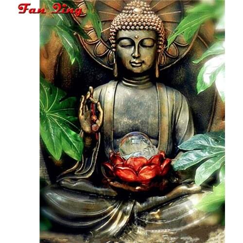 DIY 5D Full Diamond Painting Cross Stitch Buddha statue Diamond Embroidery Needlework Patterns Rhinestone kits